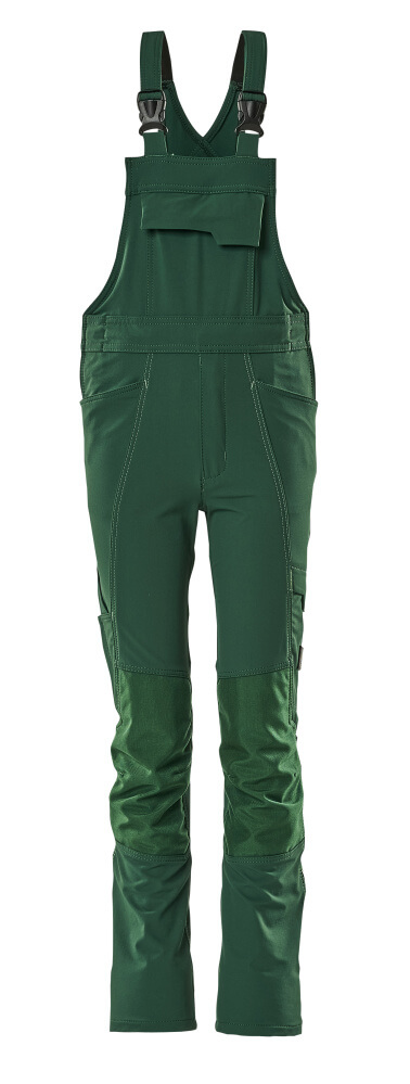 Grüne MASCOT® ACCELERATE Latzhose für Kinder in Größe 104, robuste Kinder-Arbeitslatzhose mit verstellbaren Trägern und Taschen