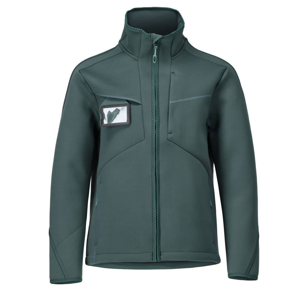 MASCOT® CUSTOMIZED Softshelljacke in Waldgrün, Größe 2XL, warme wind- und wasserabweisende Winterbekleidung für Arbeit und Outdoor