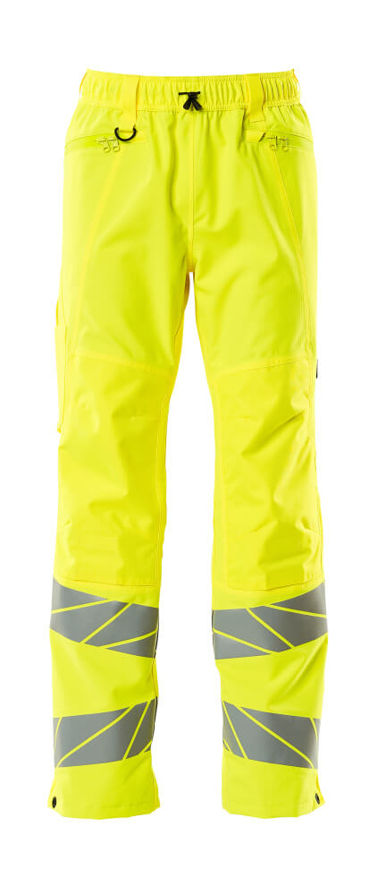 MASCOT® ACCELERATE SAFE Überziehhose in Hi-vis Gelb, Größe 2XL, zweifarbige Winterwarnschutz-Arbeitshose mit reflektierenden Streifen