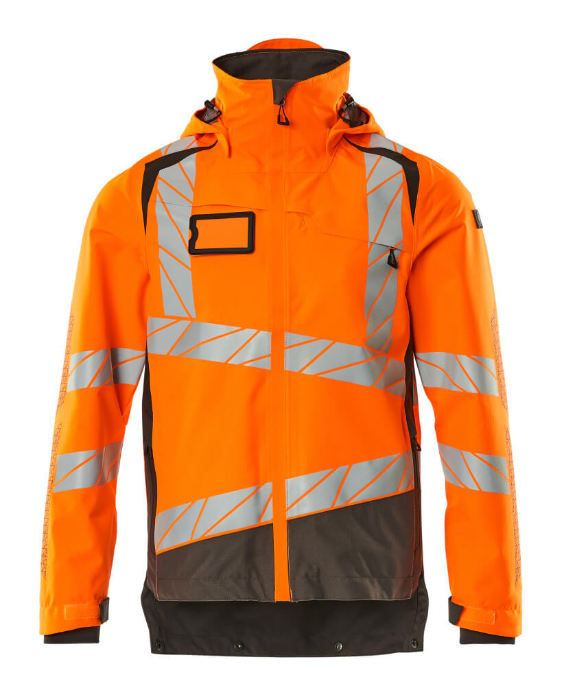 MASCOT® ACCELERATE SAFE Hardshelljacke, zweifarbige Winterwarnschutzjacke in Hi-vis Gelb/Dunkelpetroleum mit Reflexstreifen, Größe M