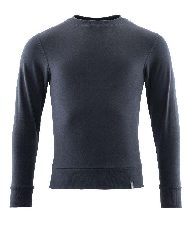 MASCOT® CROSSOVER Sweatshirt in Schwarzblau, moderne körpernahe Passform aus 100 % Bio-Baumwolle mit Rundhalsausschnitt und Rippbündchen, ideal für Handwerk und Industrie
