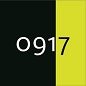 Rechteckiges Farbmuster mit der Kennung 0917 in Schwarz und Neongelb