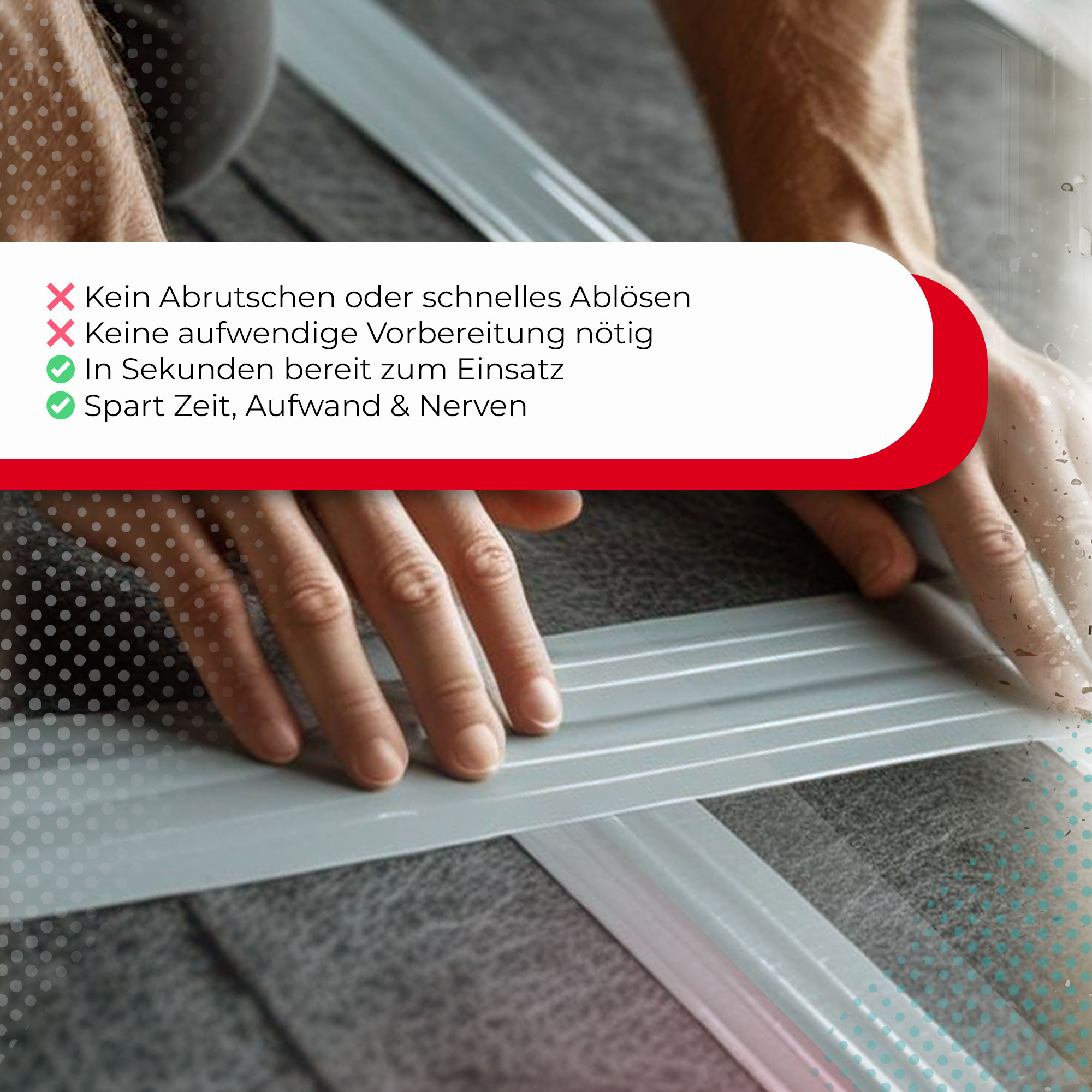 Zero Dust silbergraues Gewebeklebeband zum Reparieren 48mm x