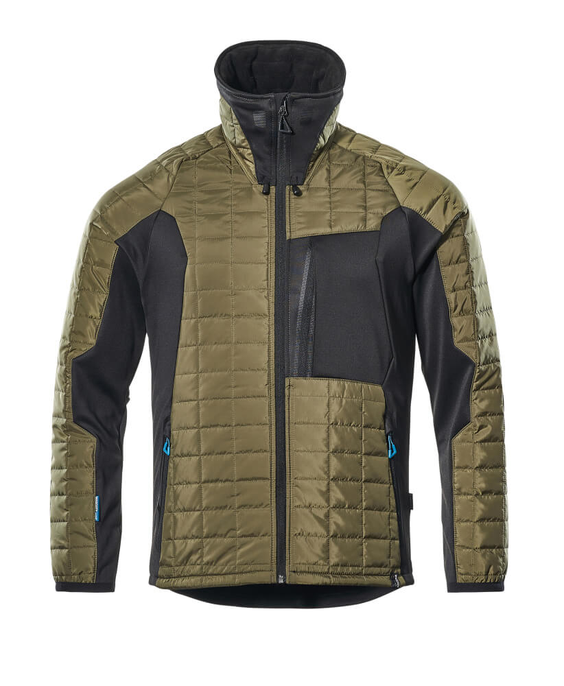 MASCOT® ADVANCED Thermojacke in Dunkelpetroleum/Schwarz, Größe 2XL, warme Winter-Arbeitsjacke mit Stehkragen und Reißverschluss