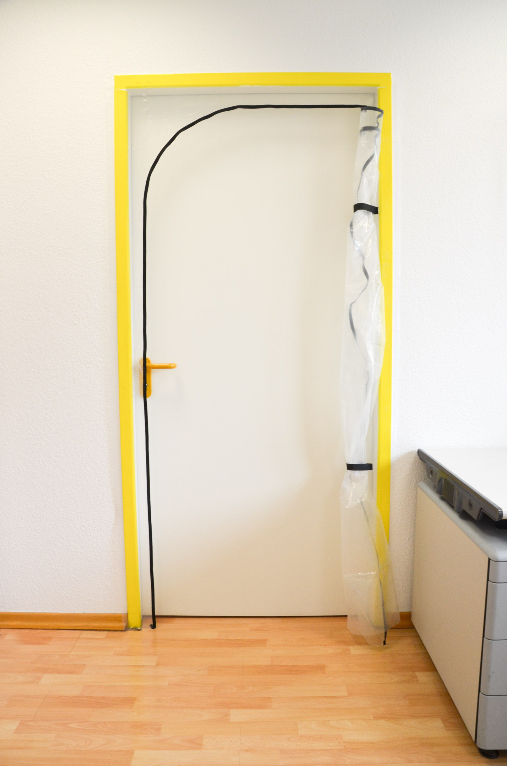 Transparente Zero Dust Folien Staubschutztür schwellenlos mi