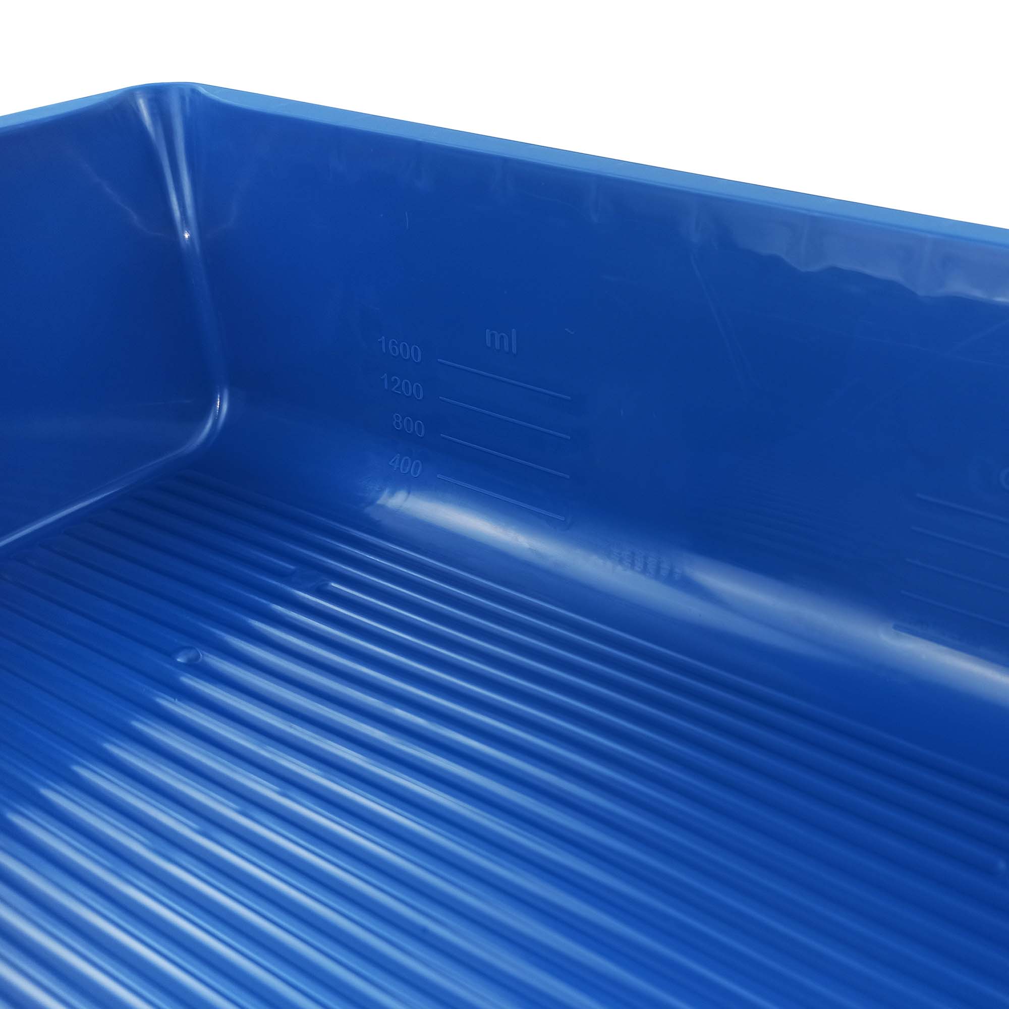 Blaue Farbwanne 32 x 36 cm aus Kunststoff mit Skala