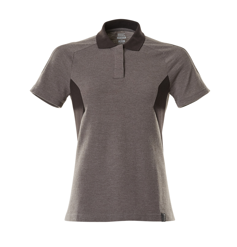 MASCOT® ACCELERATE Polo-Shirt für Damen in Dunkelanthrazit/Schwarz, Größe 2XLONE, funktionelle Arbeitsbekleidung mit klassischem Polokragen