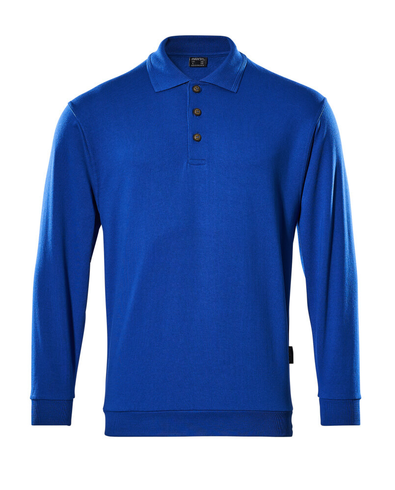 MASCOT® Trinidad CROSSOVER Polo-Sweatshirt in Kornblau, Größe 2XL, langärmliges Arbeits-Polo für professionelle Arbeitsbekleidung