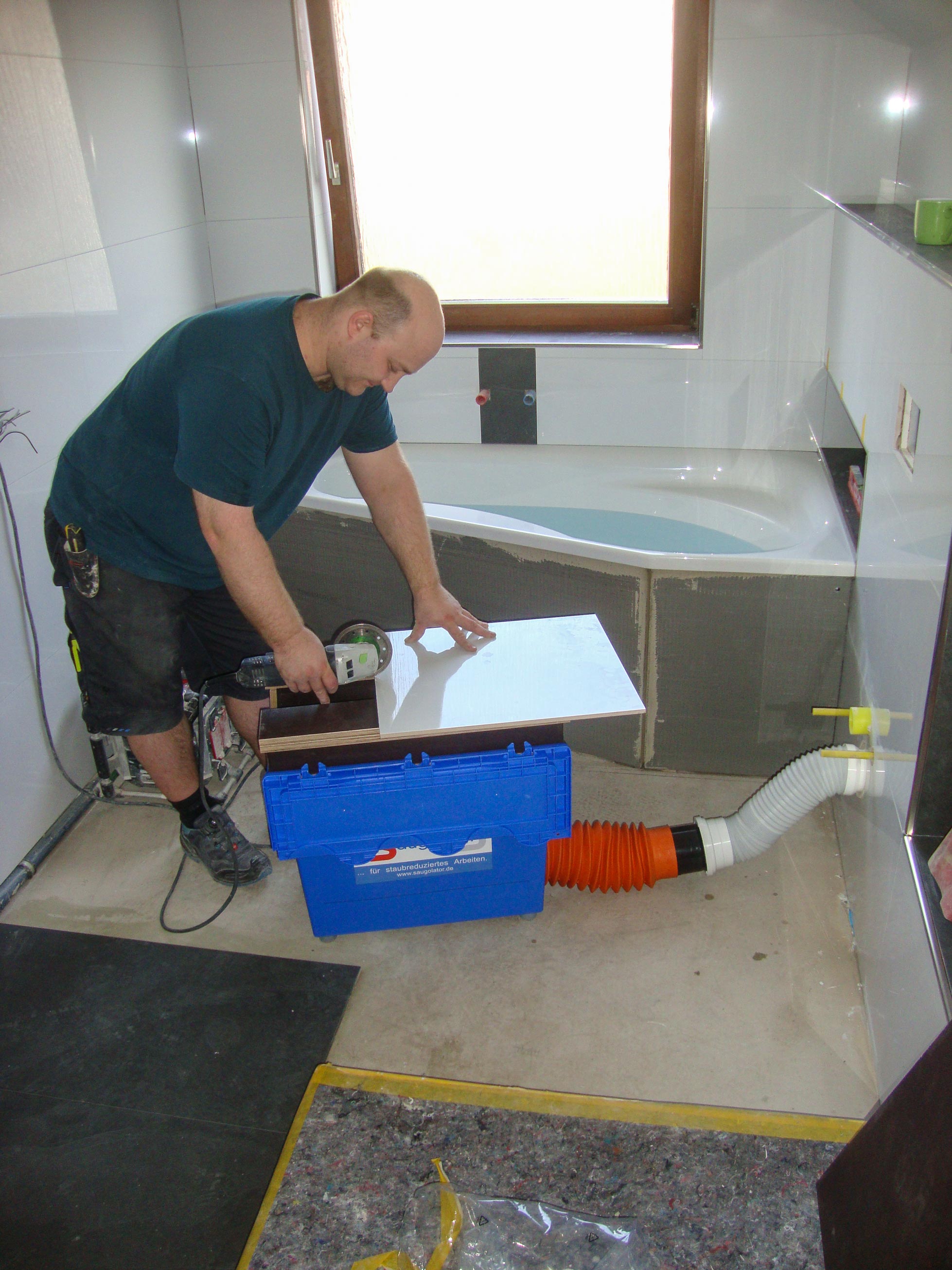 Zero Dust Saugolator WC Sauger für staubfreie Badsanierung