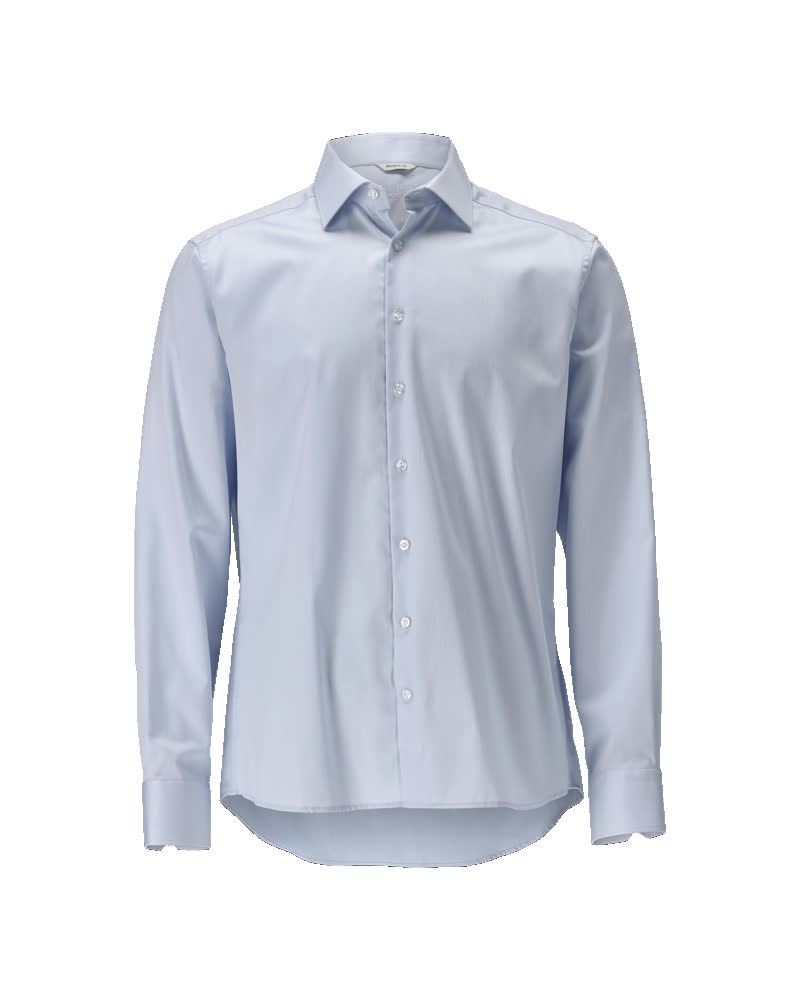 Hellblaues MASCOT® FRONTLINE Corporate Casual Hemd Größe 37 mit langen Ärmeln und Knopfleiste, vorne freigestellt dargestellt