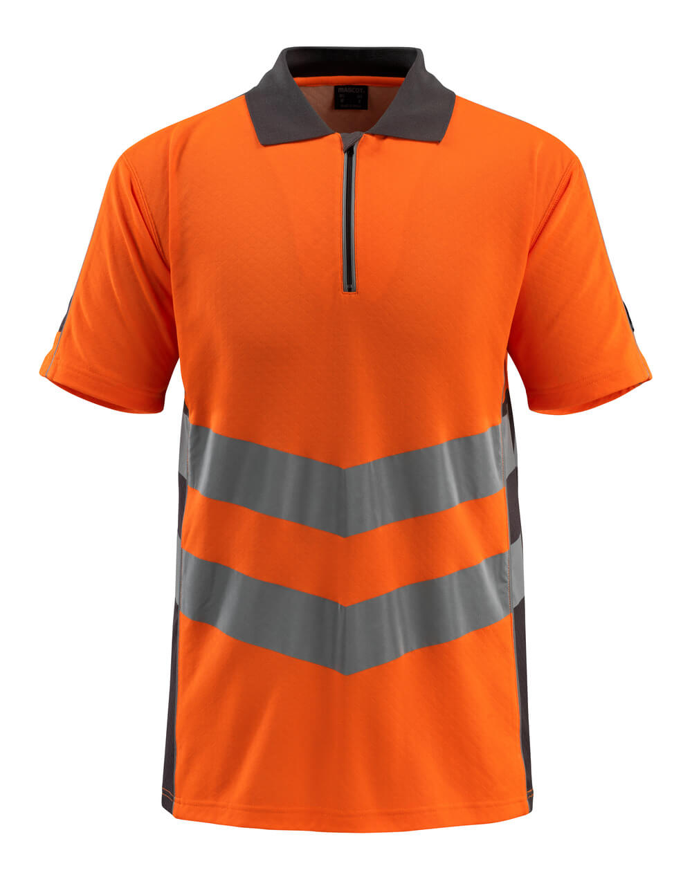 MASCOT® Murton SAFE SUPREME Polo-Shirt, zweifarbige Warnschutzbekleidung in Hi-Vis Orange/Dunkelanthrazit mit breiten Reflexstreifen, Größe 2XL