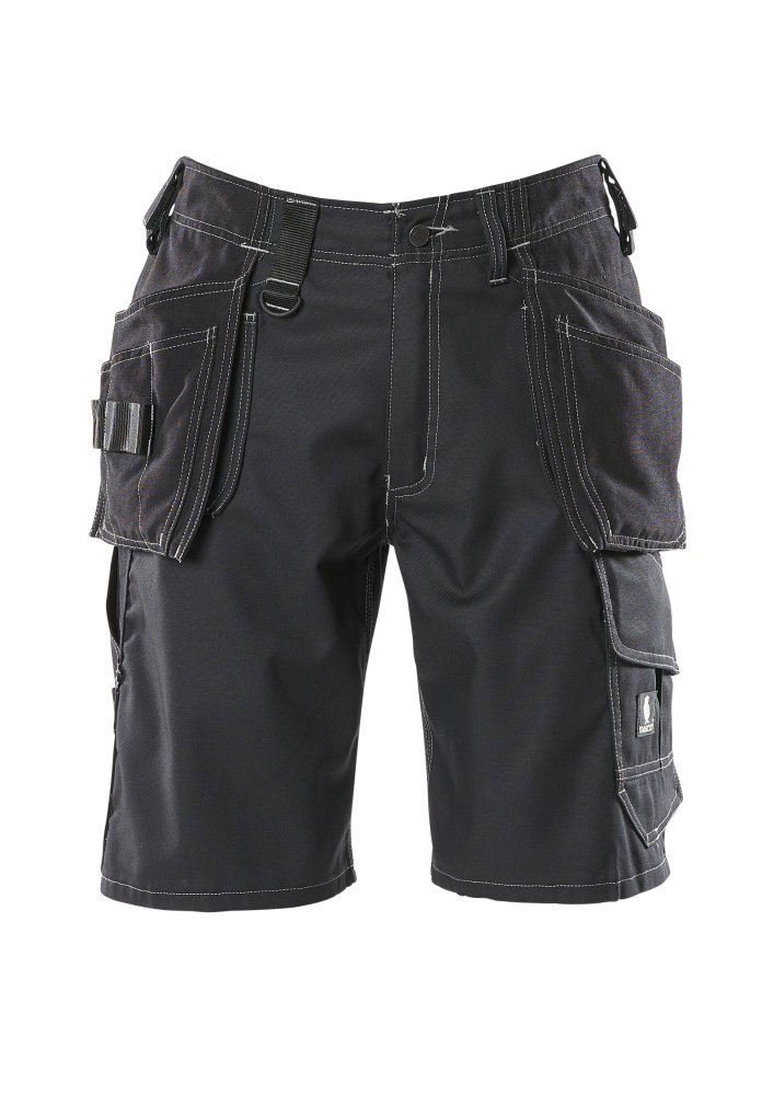 Schwarze MASCOT® Zafra HARDWEAR Arbeitsshorts mit praktischen Hängetaschen und robusten Nähten, Modell C42