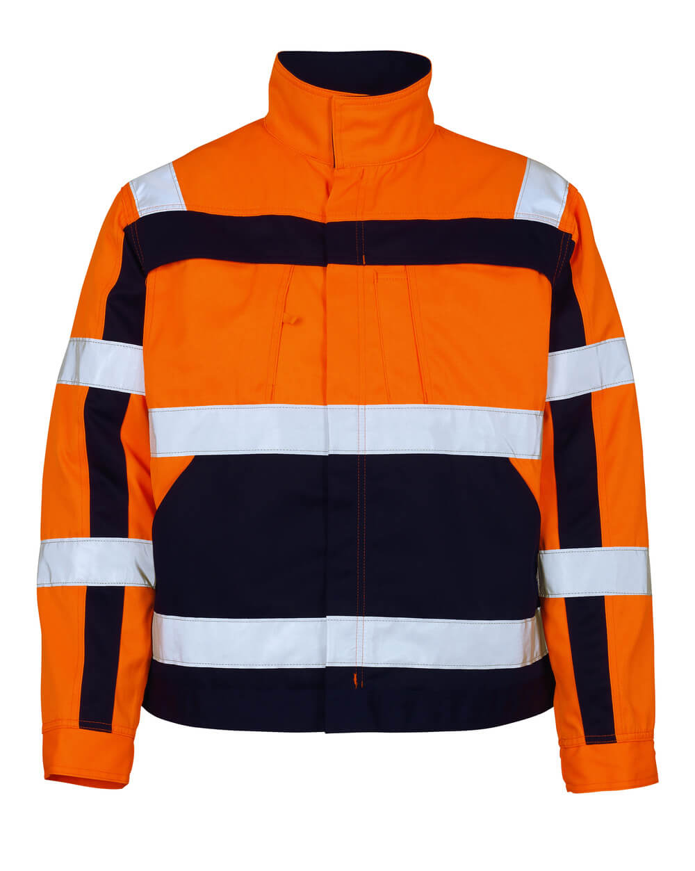 MASCOT® Cameta SAFE COMPETE Jacke in Größe 2XL, zweifarbige Warnschutzjacke hi-vis Orange/Marine mit reflektierenden Streifen für hohe Sichtbarkeit