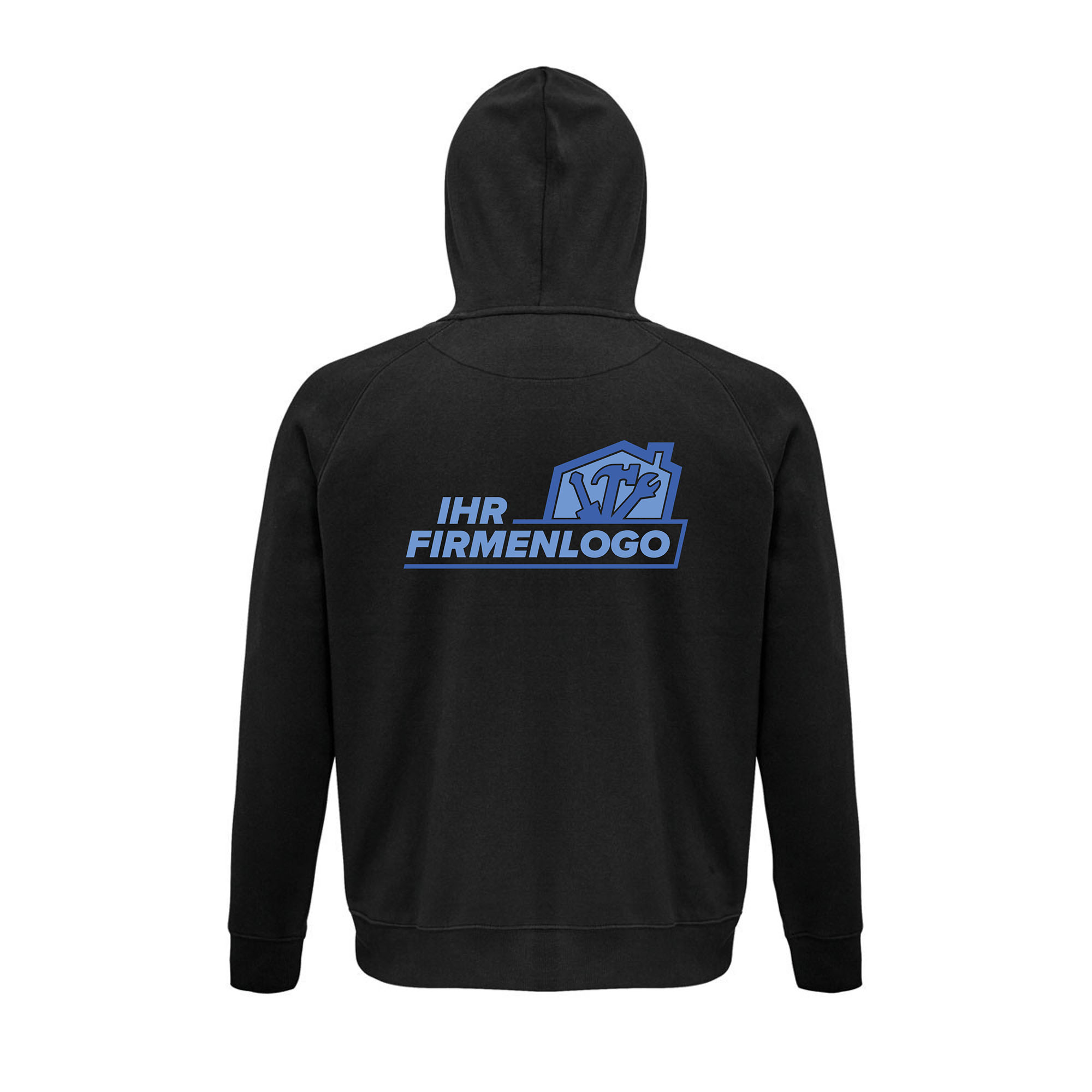 Schwarzer Zero Dust Handwerker Hoodie mit Kundenlogo hinten