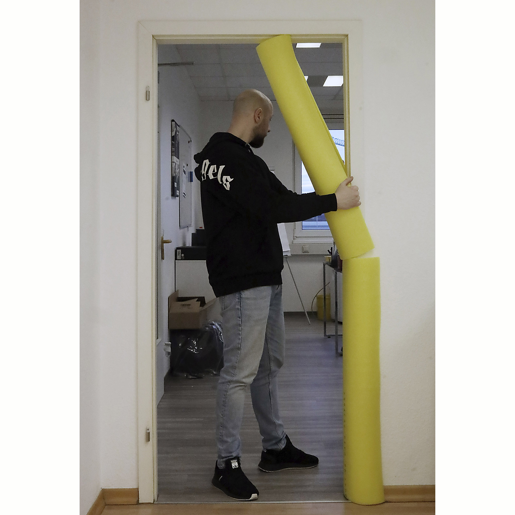 Zero Dust Türrahmen-Klemmschiene signalgelb 100–250 mm