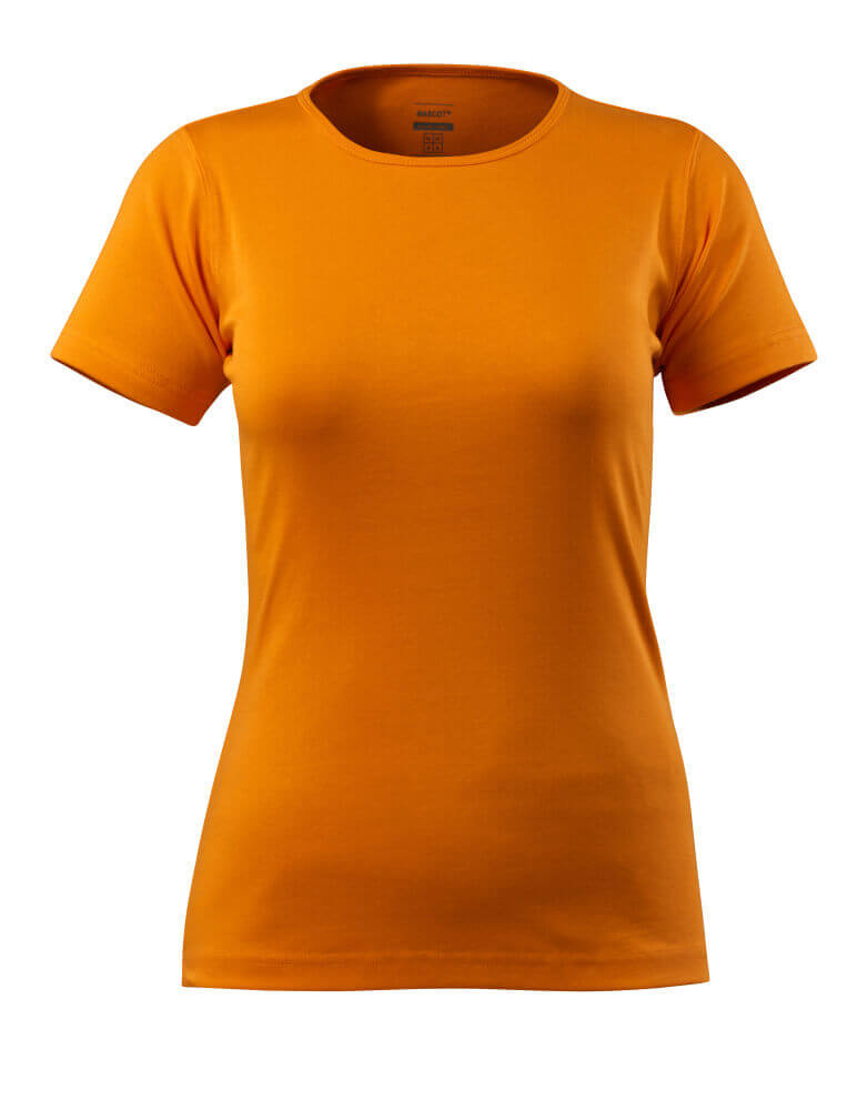 MASCOT® Arras CROSSOVER T-Shirt in Hellorange, Arbeitsbekleidung mit figurbetonter Damenpassform in Größe 2XL, Vorderansicht