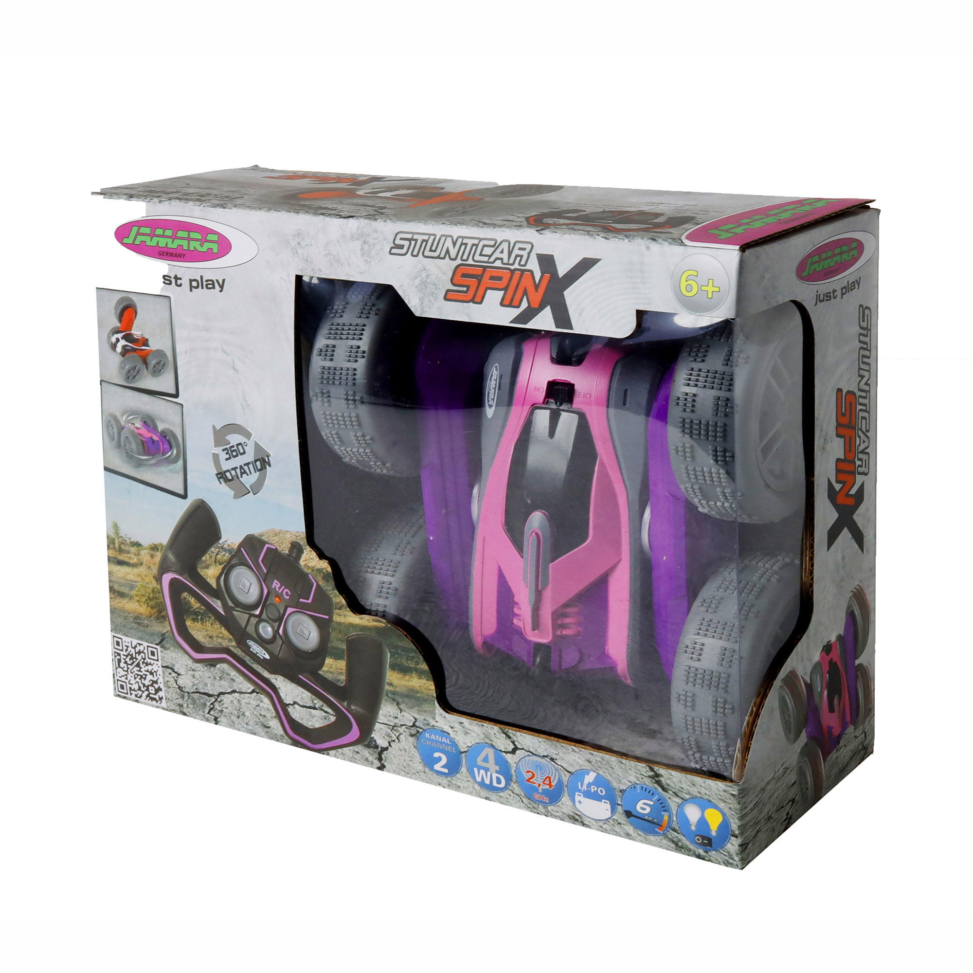 Zero Dust gratis Spinx Stuntcar lila-rosa im Karton