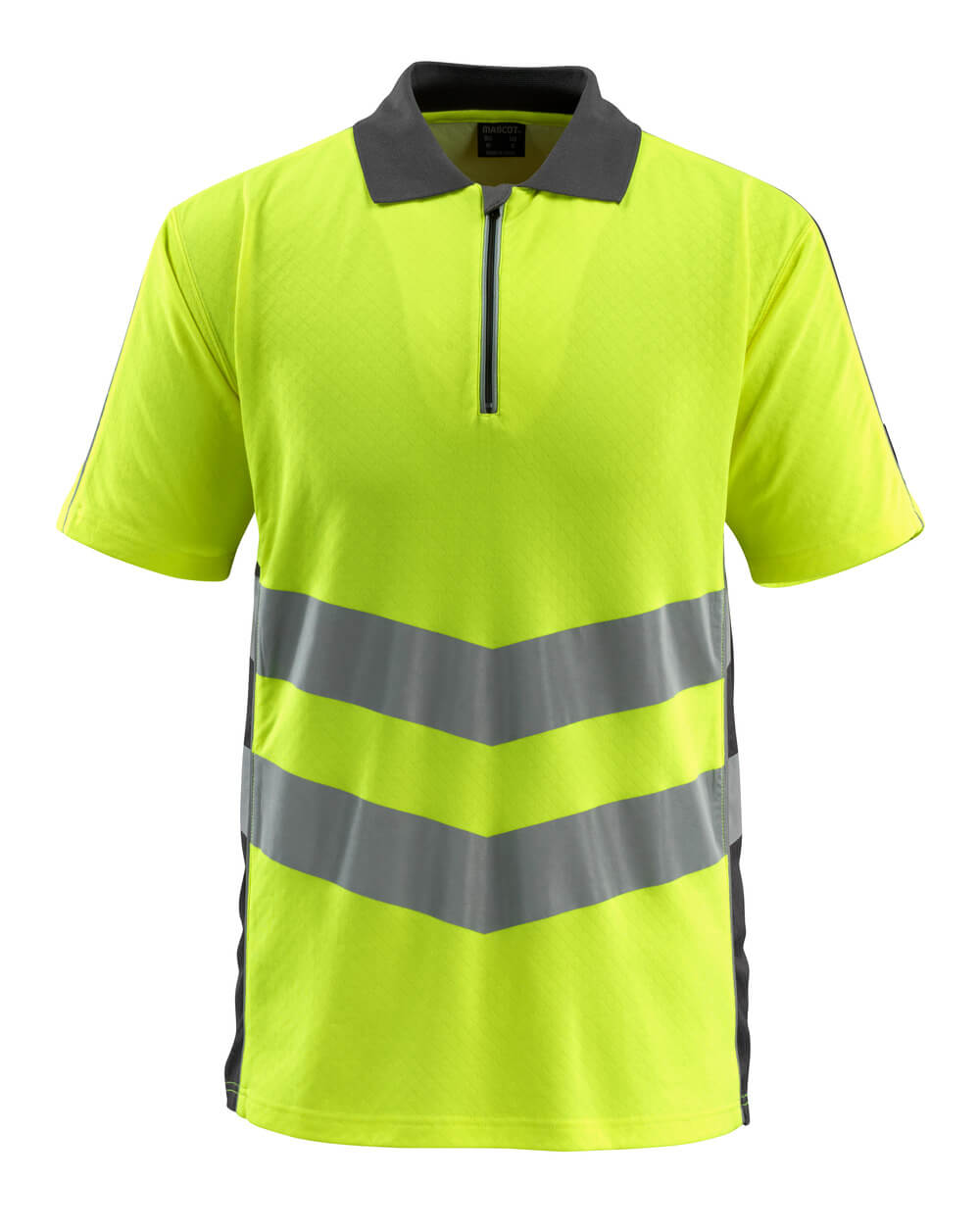 MASCOT® Murton SAFE SUPREME Polo-Shirt, zweifarbiges Warnschutzshirt in Hi-Vis Gelb/Dunkelanthrazit mit Reflexstreifen, Größe 2XL
