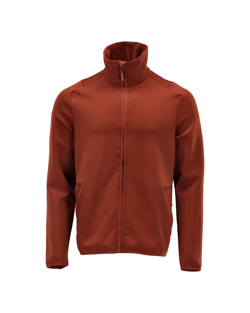 MASCOT® CUSTOMIZED Fleecejacke in Herbstrot, Größe 2XL, robuste Arbeitsbekleidung mit hohem Kragen und durchgehendem Reißverschluss