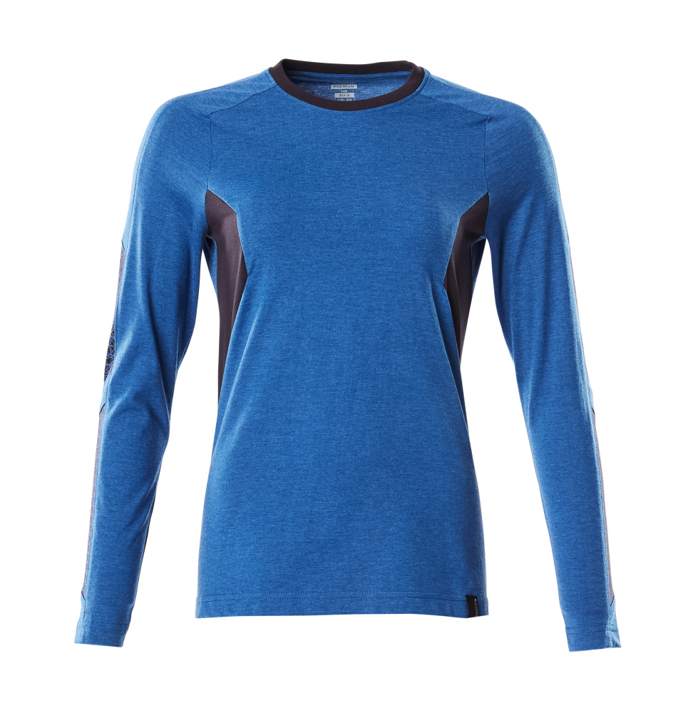 MASCOT® ACCELERATE Langarmshirt für Damen in Azurblau/Schwarzblau, Arbeitsbekleidung mit langen Ärmeln in Größe 2XL