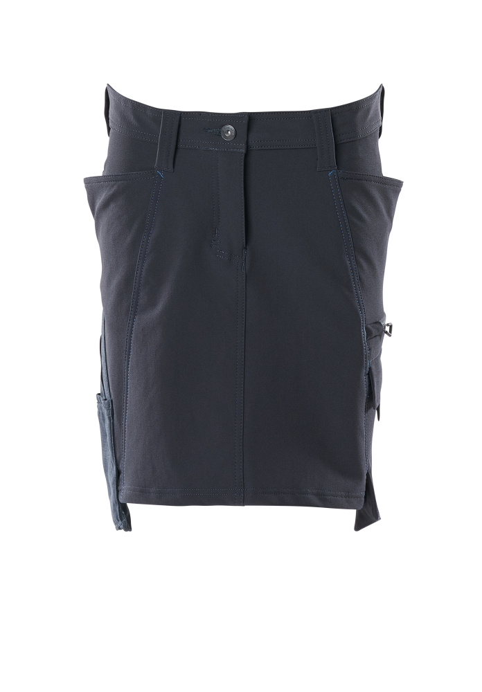 MASCOT® ACCELERATE Damen-Arbeitsrock in Pearl Fit, schwarzblau, leichter Stretchstoff mit Gürtelschlaufen, Vordertaschen, Gesäßtaschen und Schenkeltasche mit Handyfach