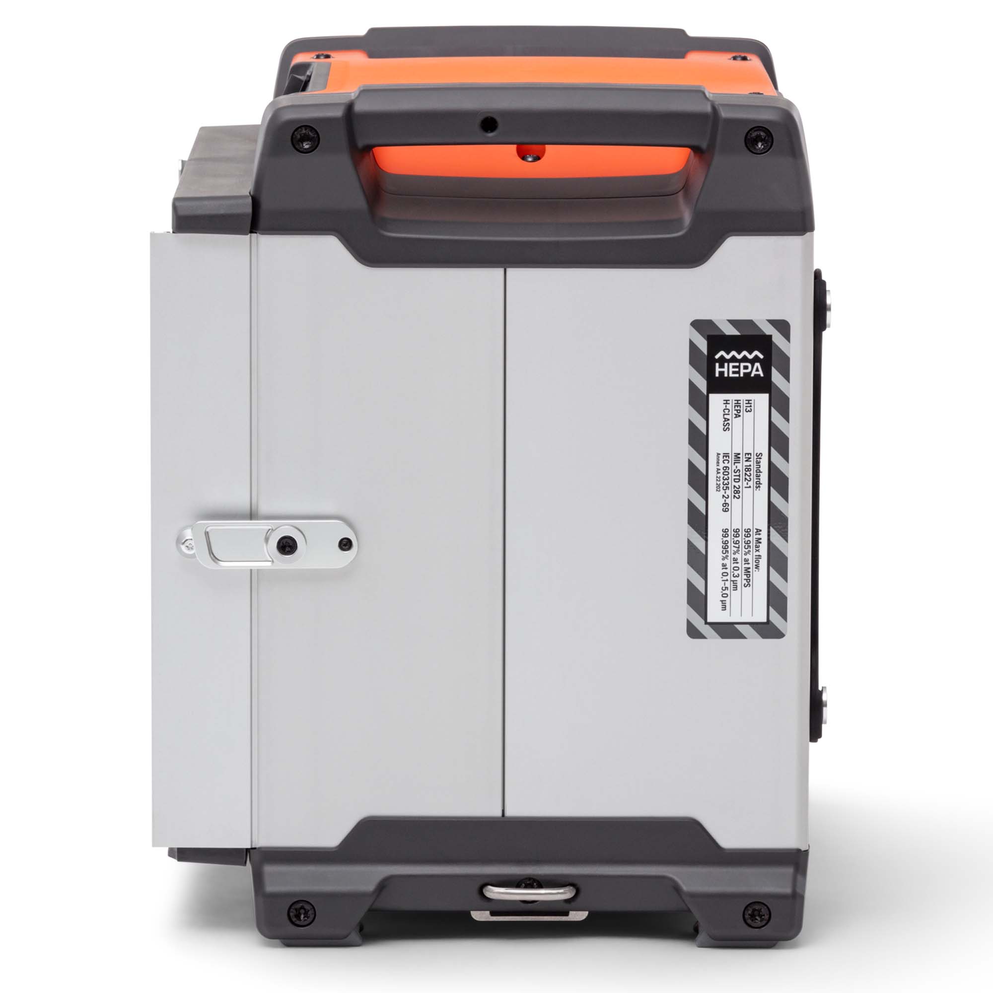 Seitansicht Husqvarna A25 Bau-Luftreiniger mit HEPA 13 Filte