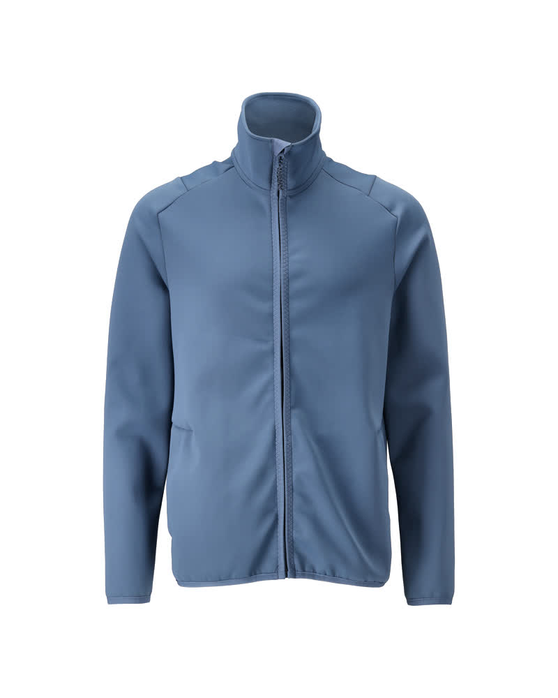Steinblaue MASCOT® CUSTOMIZED Fleecejacke in Größe 2XL, strapazierfähige Arbeitsbekleidung mit durchgehendem Reißverschluss und Stehkragen