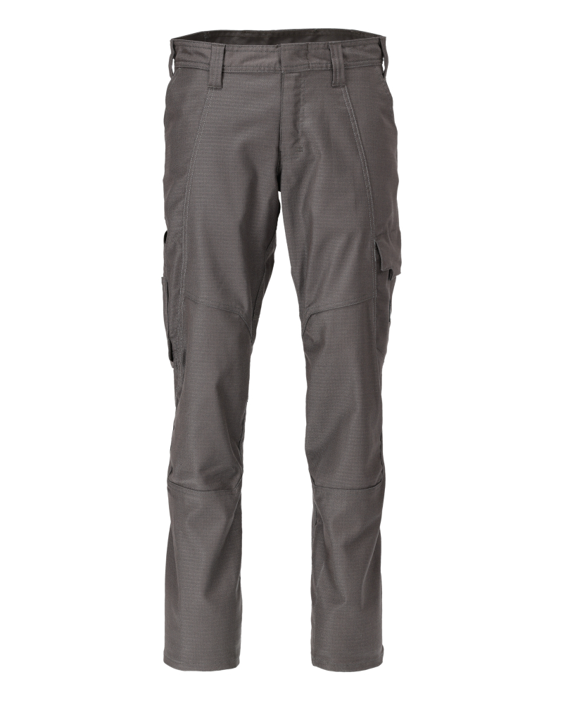 MASCOT® ACCELERATE Arbeitshose mit Schenkeltaschen, robuste Arbeitsbekleidung in Schwarzblau, Modell 82C64, Vorderansicht der Hose