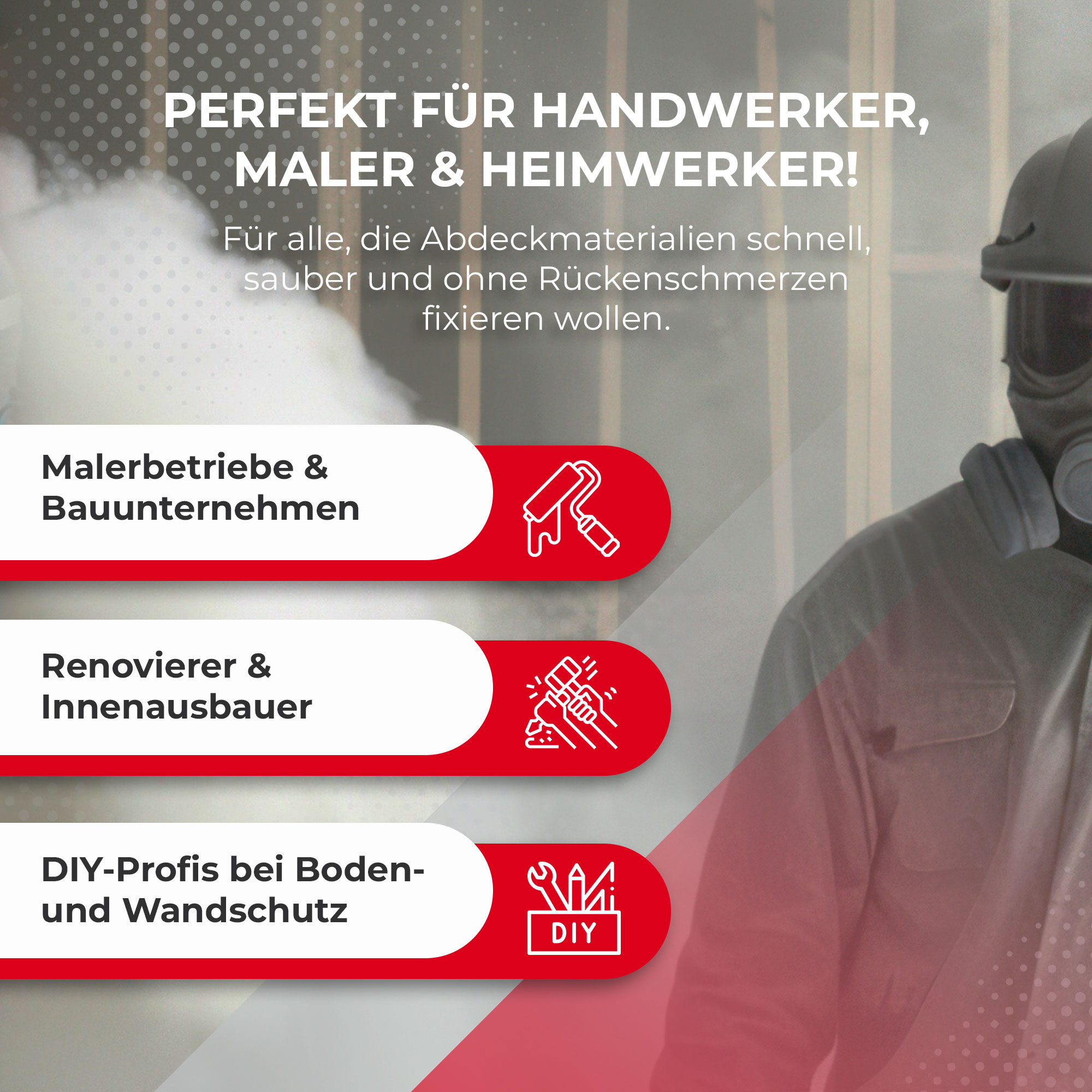 Zero Dust Taperoller Klebebandabroller für 50 mm Bodenabkleb