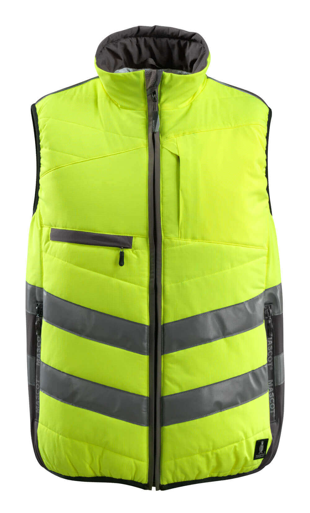 MASCOT® Grimsby SAFE SUPREME Winterweste in Hi-vis Gelb/Dunkelanthrazit, Größe 2XL, gefütterte Warnschutzweste mit Reflexstreifen für Winterarbeiten