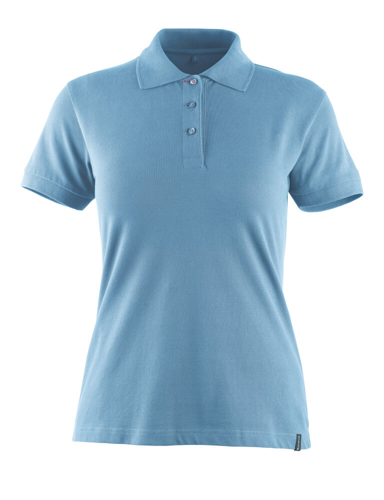 Hellblaues MASCOT® Samos CROSSOVER Polo-Shirt in Damenpassform, Größe 2XL, kurze Ärmel, Arbeitsbekleidung Vorderansicht