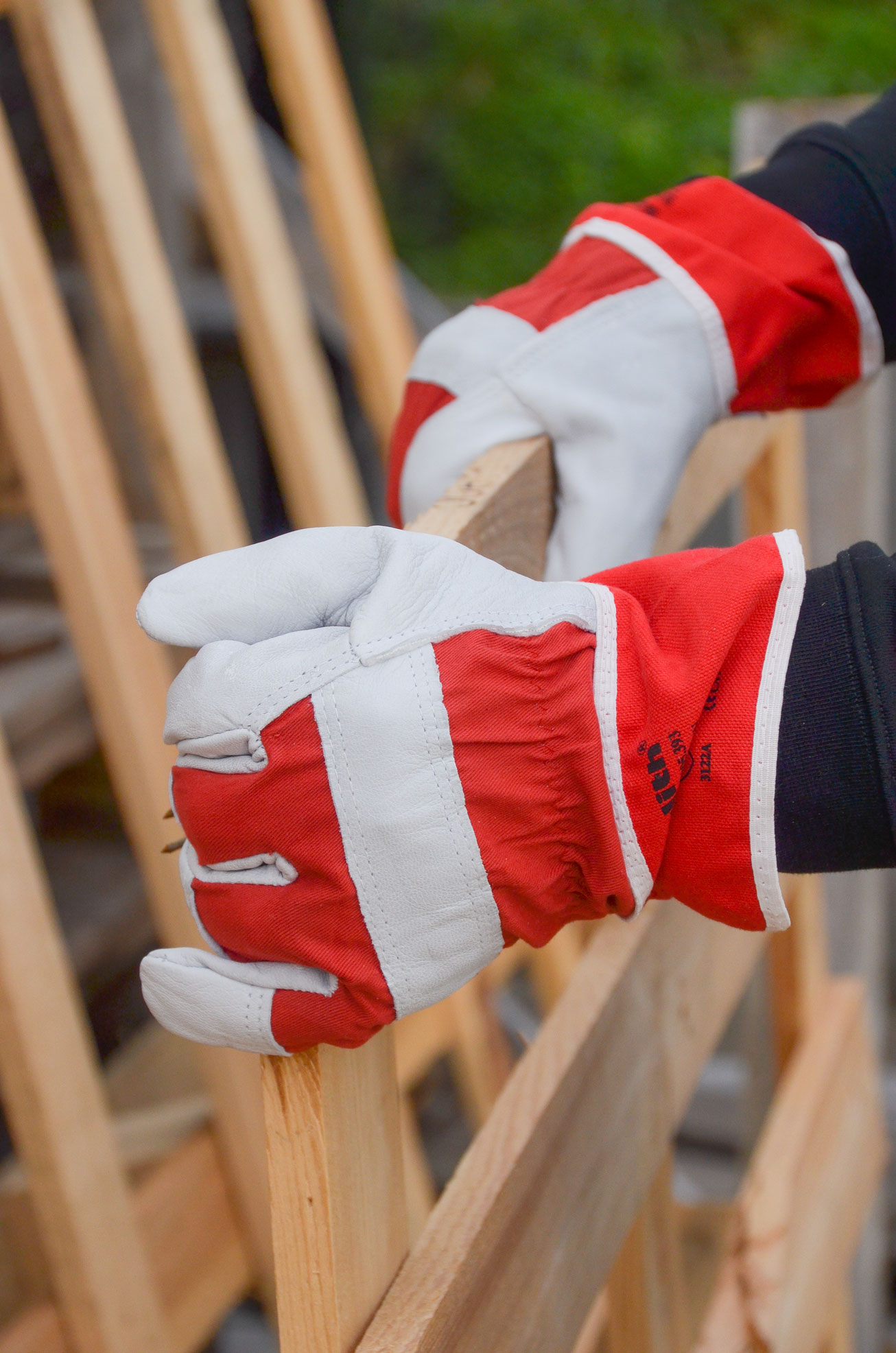 Zero Dust Arbeitshandschuh Vollleder Größe 10 rot/grau