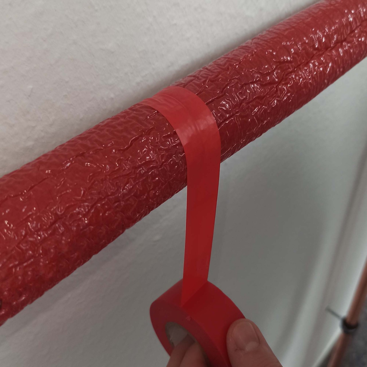 Zero Dust PVC Klebeband rot 25 m für PVC-Ummantelung