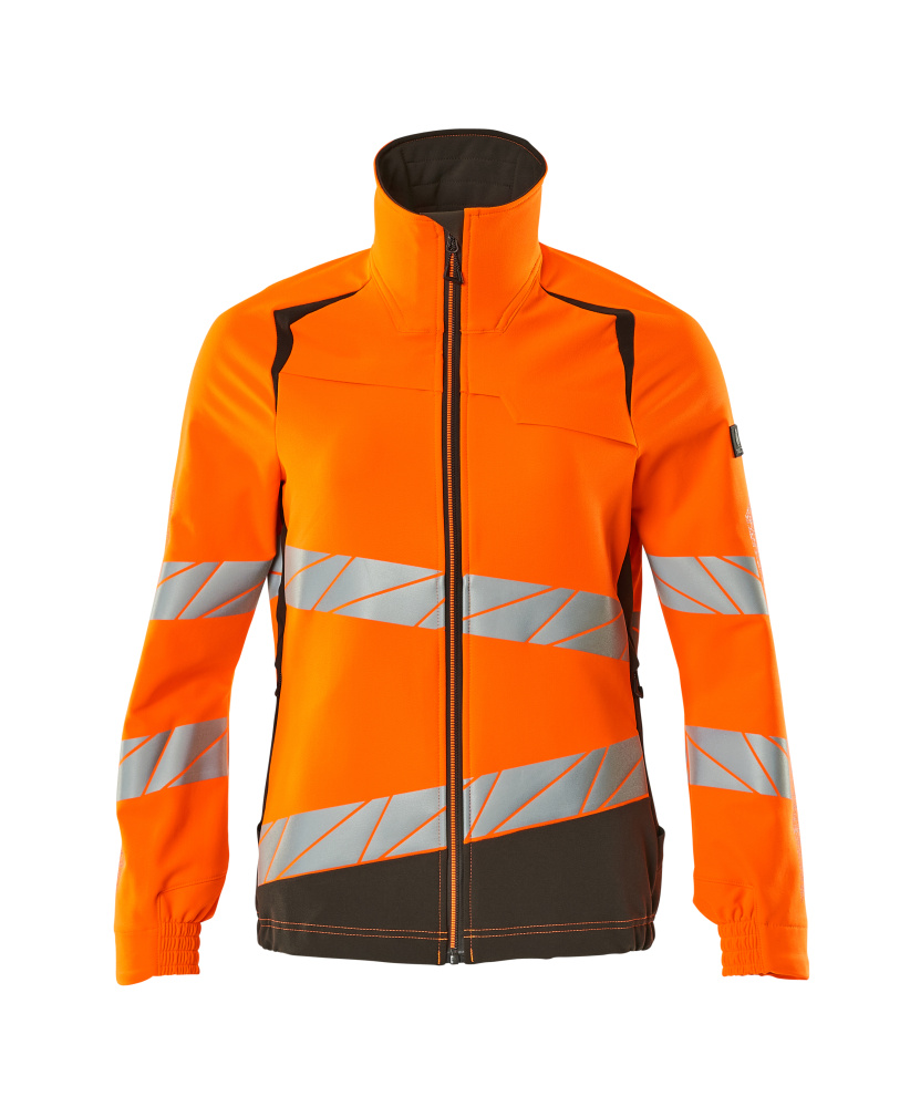 MASCOT® ACCELERATE SAFE Jacke in Damenpassform, zweifarbige Warnschutzjacke in Hi-Vis Orange/Dunkelanthrazit mit reflektierenden Streifen, Größe 2XL