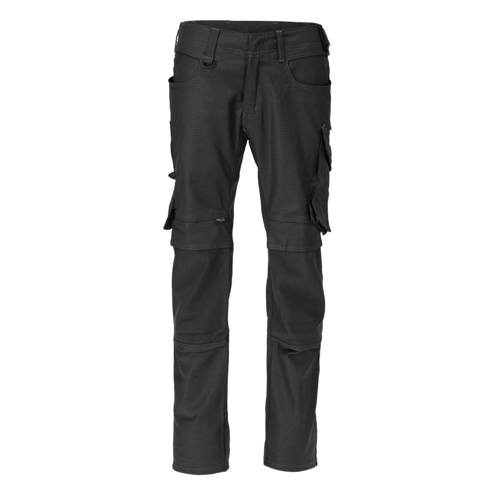 Schwarze MASCOT® UNIQUE Arbeitshose mit Knietaschen, robustem Material und praktischen Beintaschen, Modell Schwarz 76C46