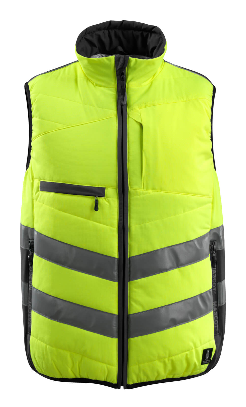 MASCOT® Grimsby SAFE SUPREME Winterweste, zweifarbig in Hi-vis Gelb/Schwarz, Größe 2XL, gefütterte Warnschutzweste mit Reflexstreifen für hohen Sichtschutz im Winter