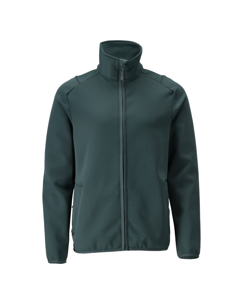 Waldgrüne MASCOT® CUSTOMIZED Fleecejacke in Größe 2XL, robuste Arbeitsbekleidung mit hohem Kragen und Frontreißverschluss