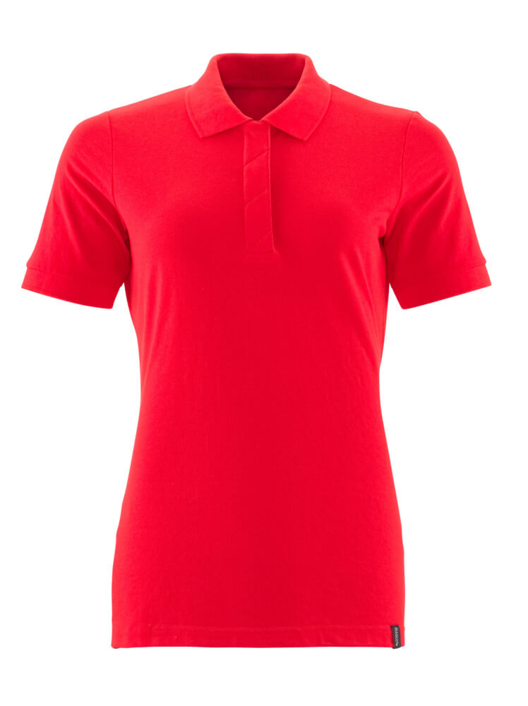 Rotes MASCOT® CROSSOVER Polo-Shirt für Damen, taillierte Passform, kurze Ärmel, ideal als Arbeitsbekleidung