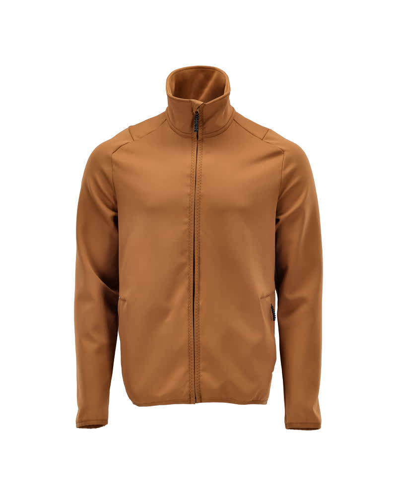 MASCOT® CUSTOMIZED Fleecejacke in Nussbraun, Größe 2XL, robuste Arbeitsbekleidung mit durchgehendem Reißverschluss und Stehkragen