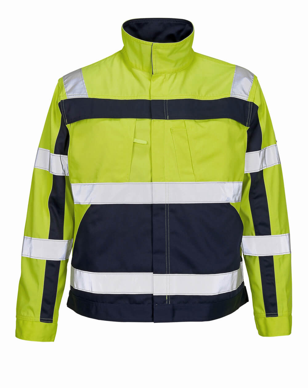 MASCOT® Cameta SAFE COMPETE Jacke, zweifarbige Warnschutzjacke Hi-Vis Gelb/Marine in Größe 2XL mit Reflexstreifen für hohe Sichtbarkeit