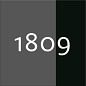 Quadratisches Farbmuster mit der Aufschrift 1809 in Dunkelgrau