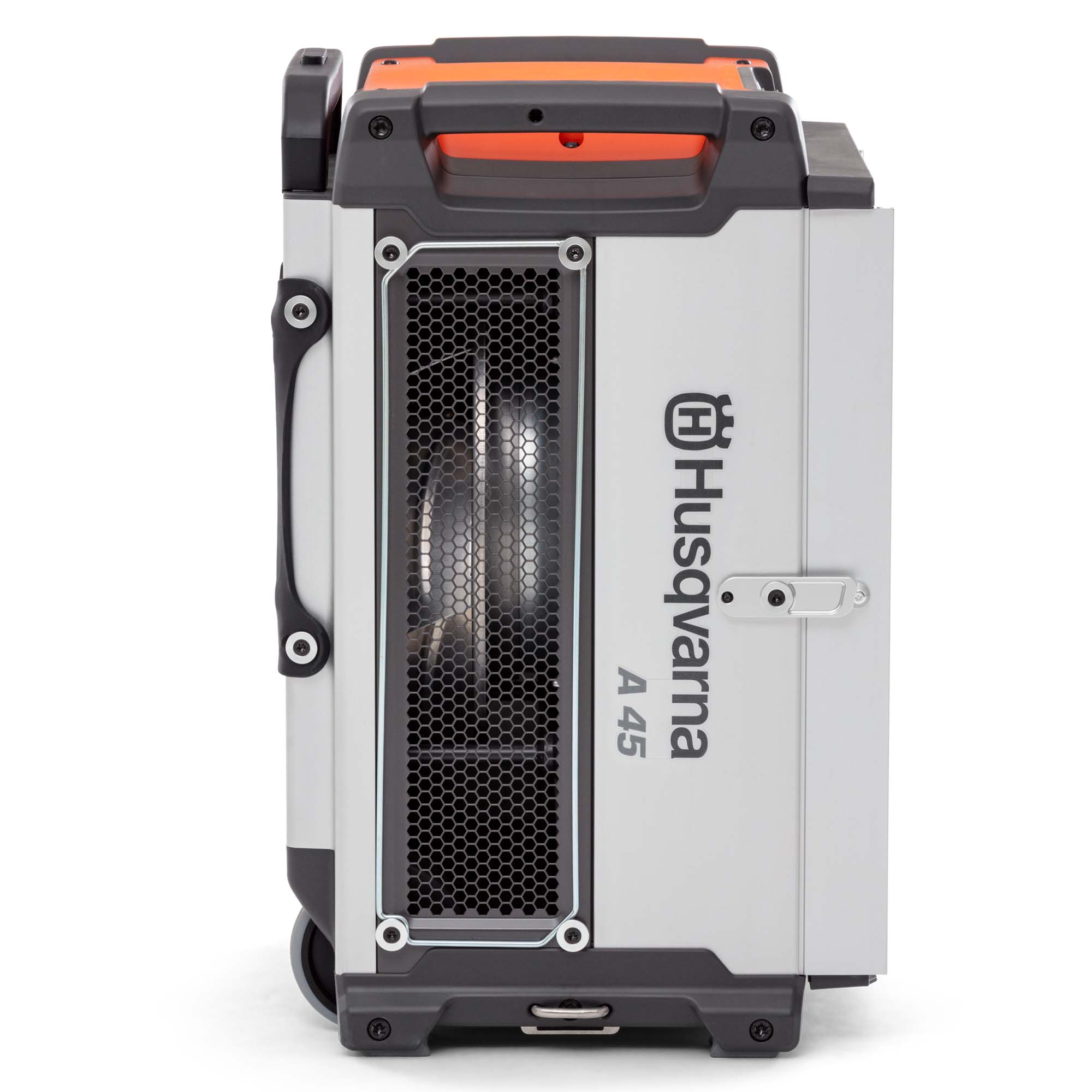 Husqvarna A45 Bau-Luftreiniger mit HEPA 13 Filter seitlich