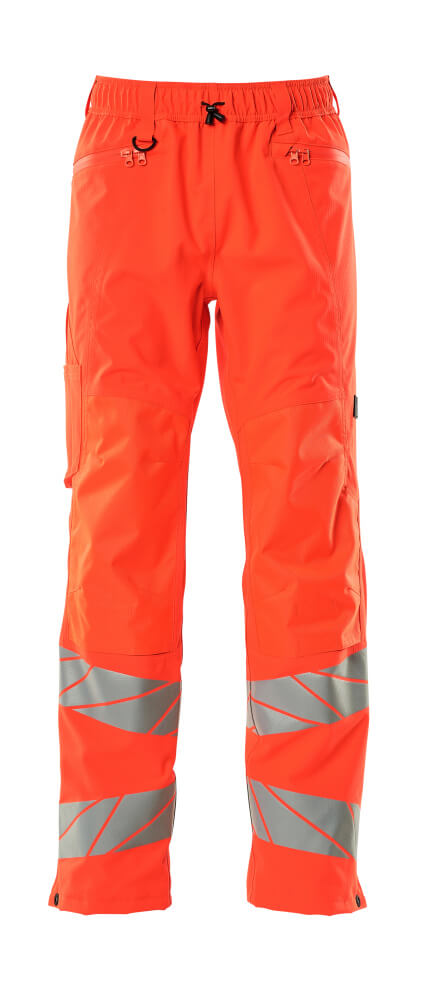 MASCOT® ACCELERATE SAFE Überziehhose in Hi-Vis Orange mit reflektierenden Streifen, zweifarbige Winterwarnschutz-Arbeitshose Größe S