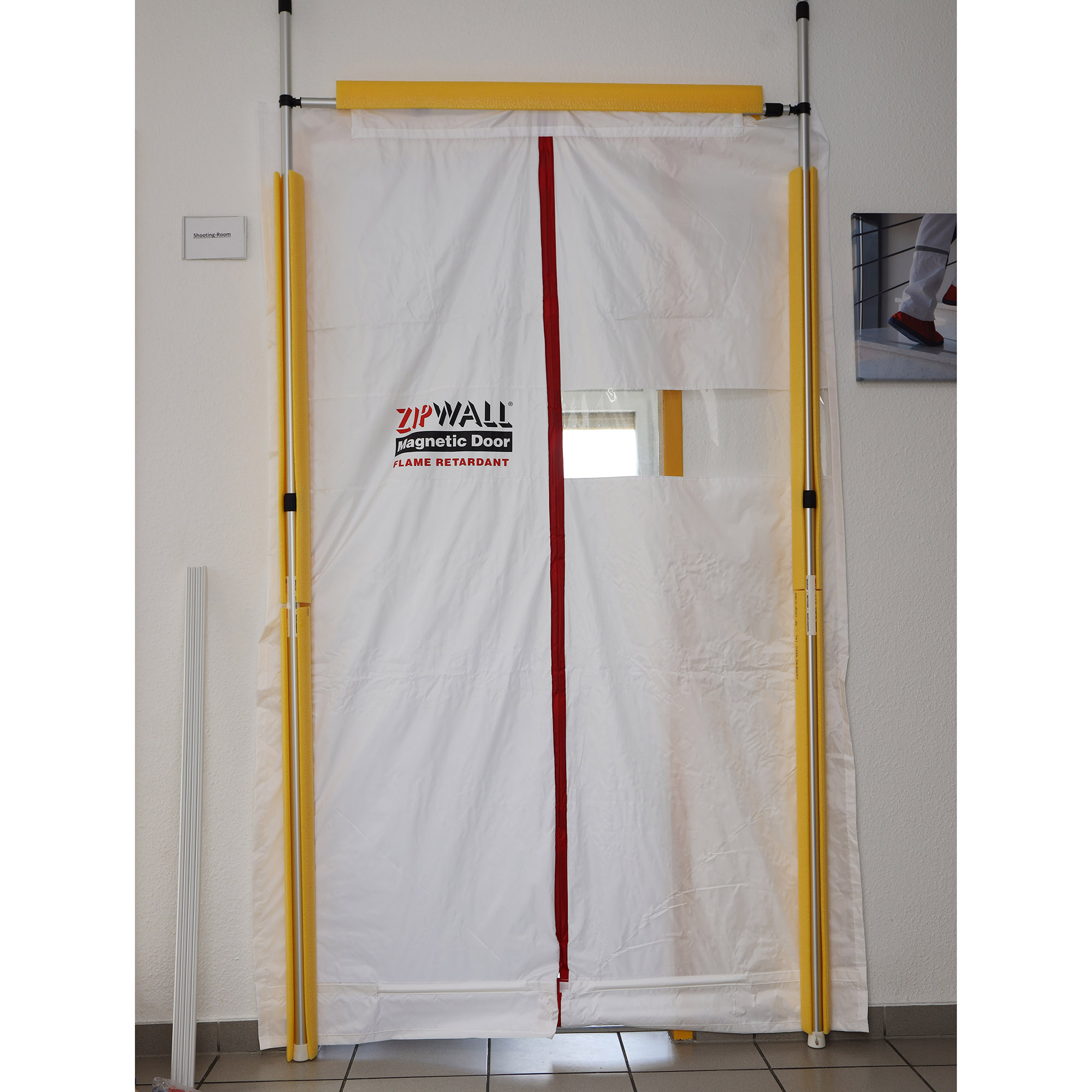 ZipWall Magnet Staubschutztür Nylon flammhemmend mit Stange