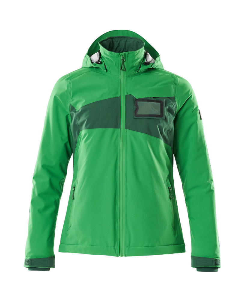 MASCOT® ACCELERATE Winterjacke in grasgrün/grün, Damenpassform Größe 2XL, warme funktionelle Winterarbeitsjacke mit Kapuze und Reißverschluss
