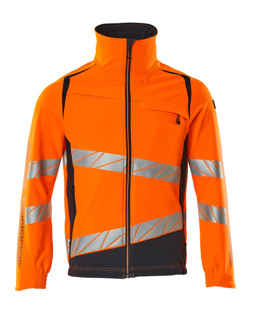 MASCOT® ACCELERATE SAFE Warnschutzjacke in Hi-Vis Orange/Schwarz mit durchgehendem Reißverschluss und breiten reflektierenden Streifen, Größe 4XL