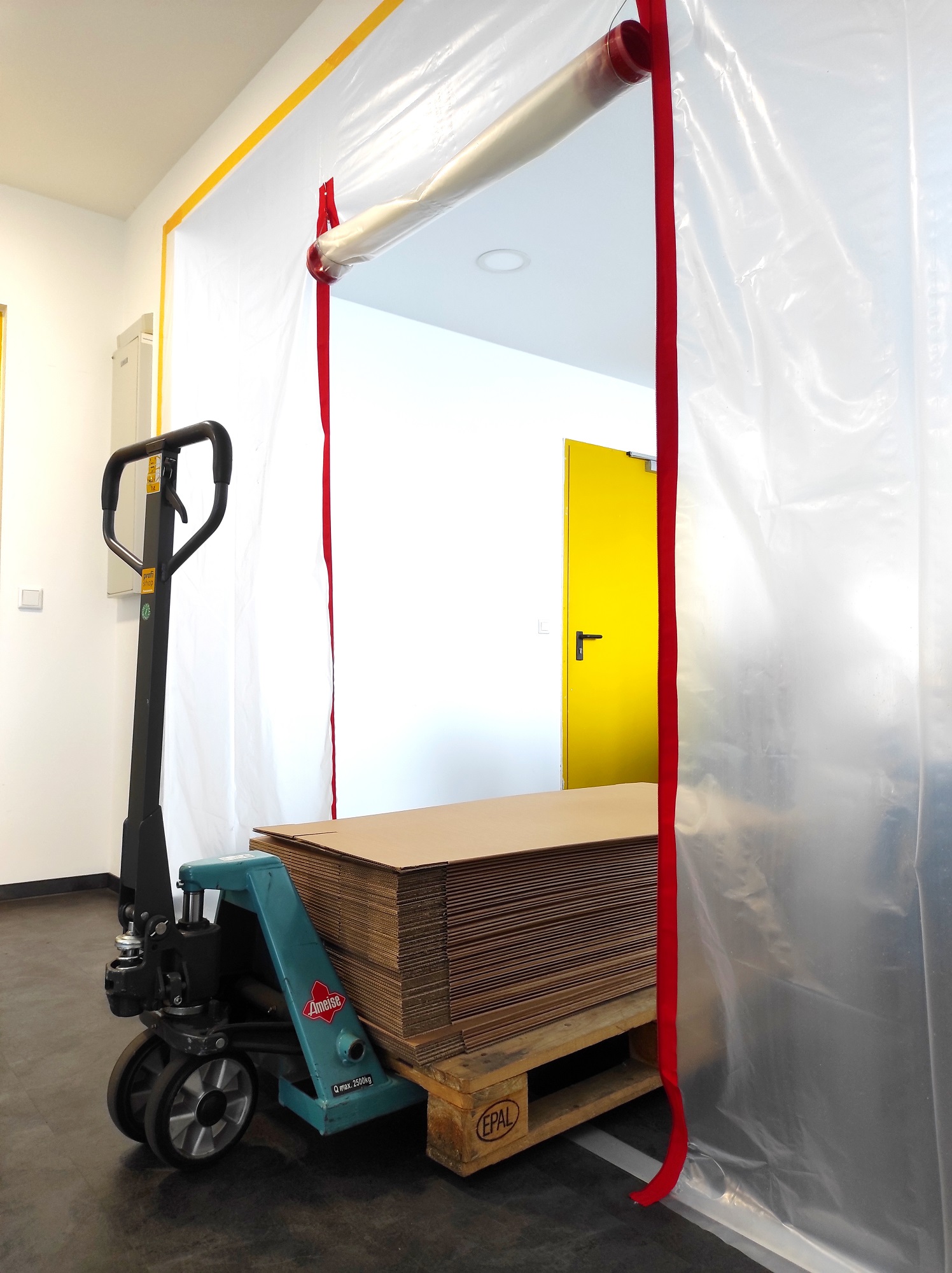 Multi-Staubschutztür breiter Durchgang 4x2,5 m mit 2 Reißver