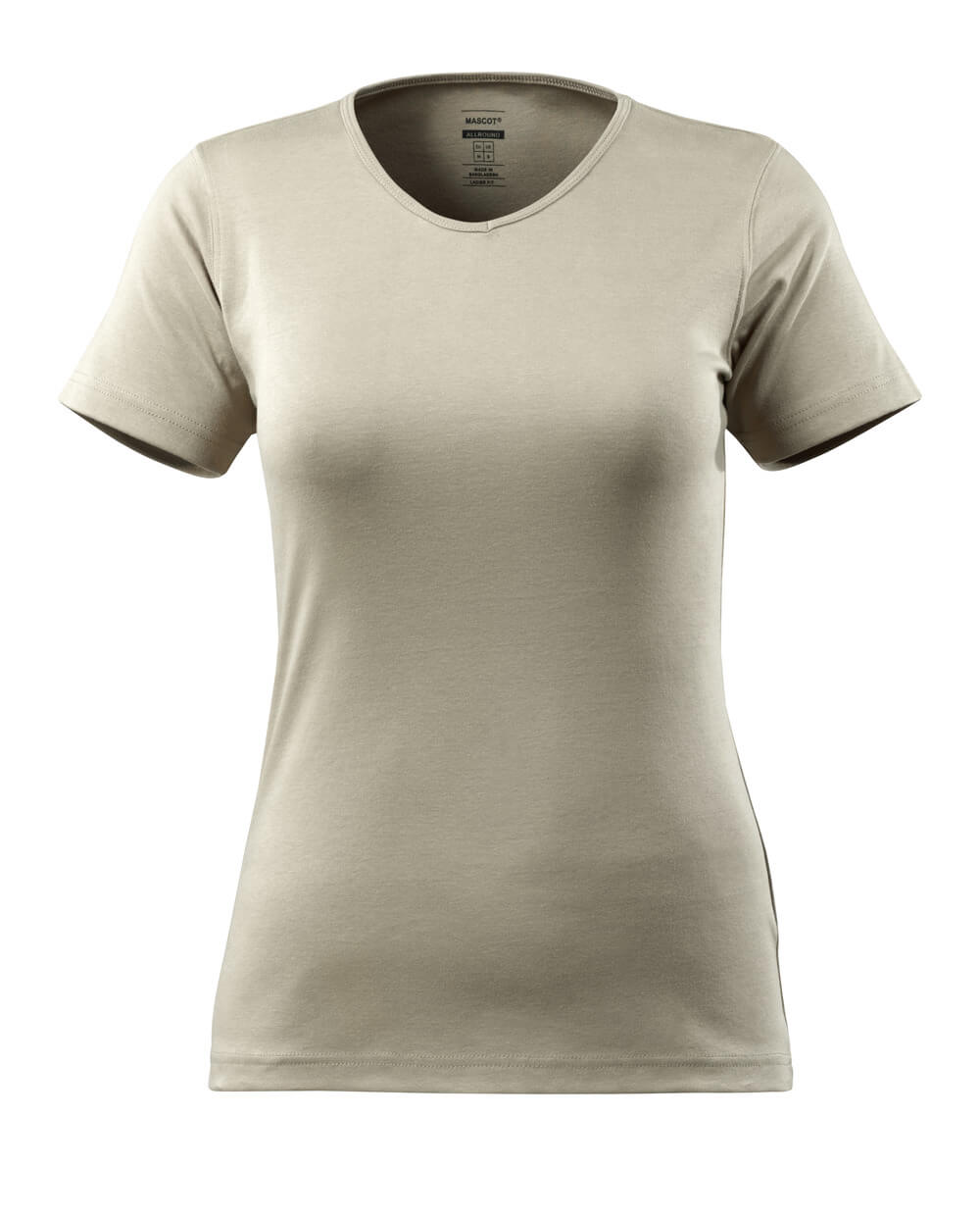 MASCOT® Nice CROSSOVER T-Shirt für Damen in Hellkhaki, Größe 2XL, figurbetonte Arbeitsbekleidung mit kurzem Arm und Rundhalsausschnitt