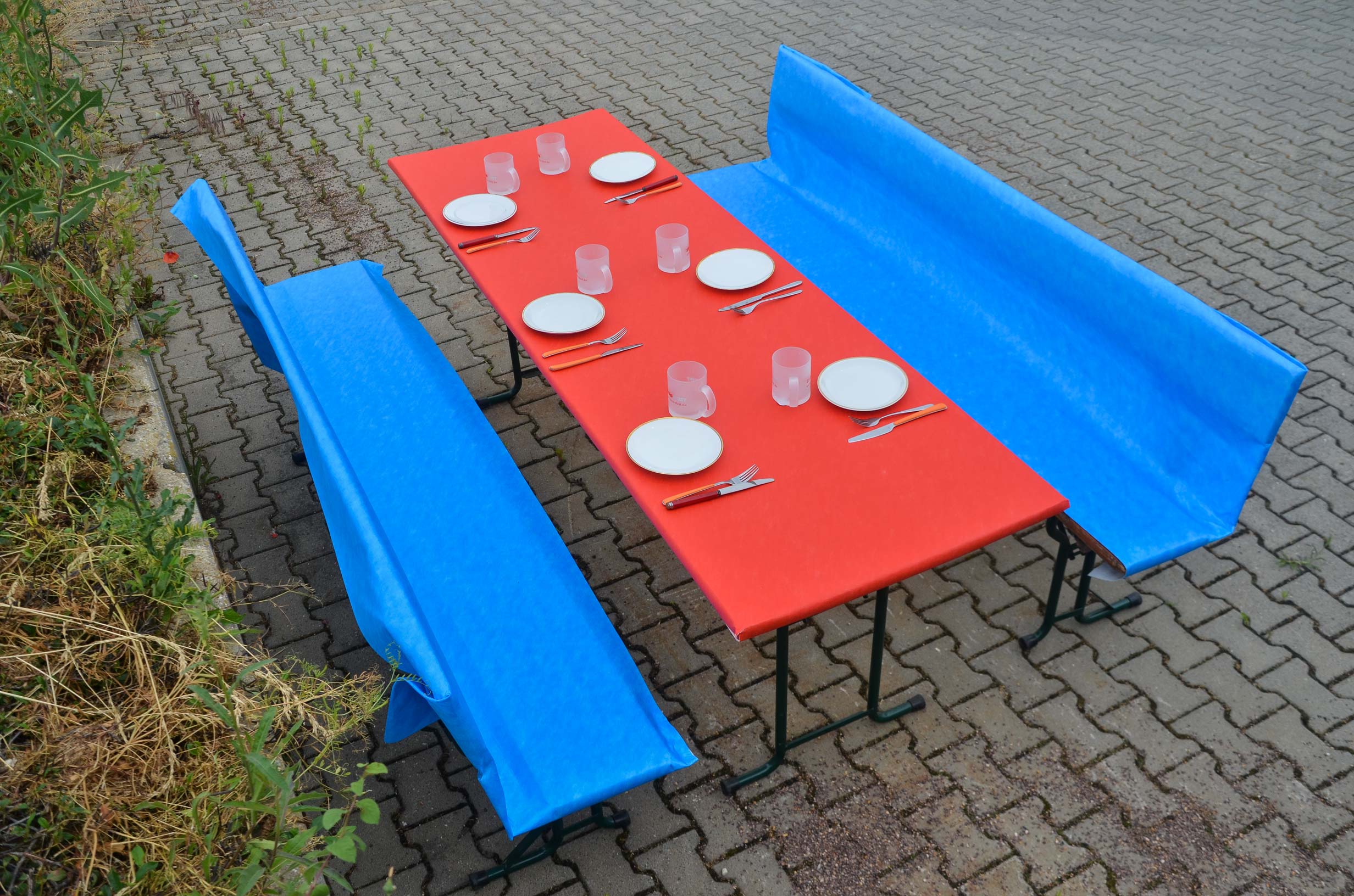Blaues Zero Dust Treppenschutzvlies 25 m², selbstklebend 160