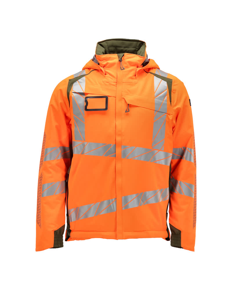 MASCOT® ACCELERATE SAFE Winterjacke, zweifarbige Winterwarnschutzjacke in Hi-Vis Orange/Dunkelpetroleum 4XL mit reflektierenden Streifen vorne